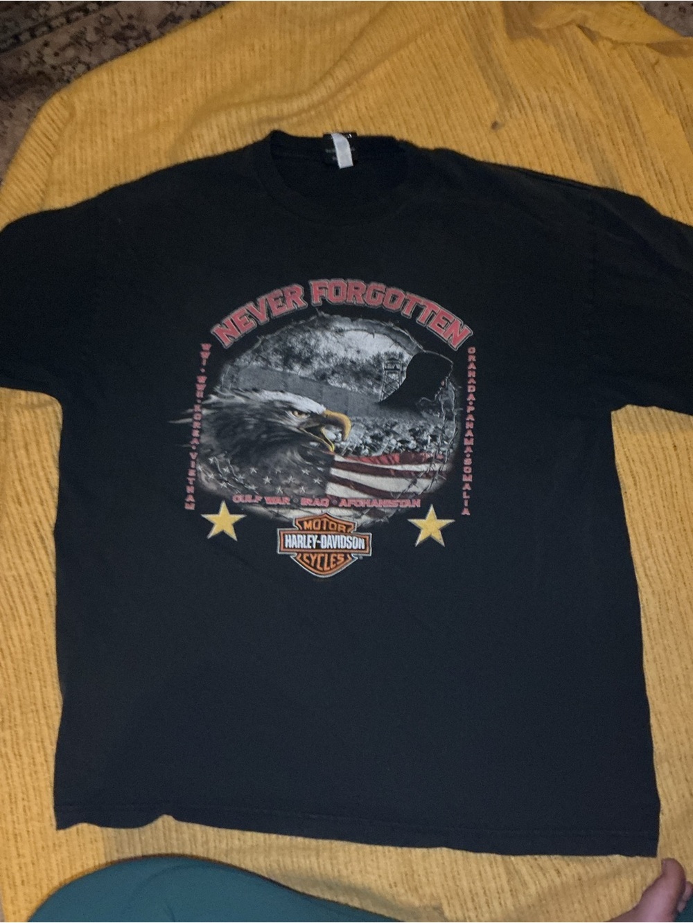 Harley-Davidson Black 'Never Forgotten' Eagle Graphic Tee